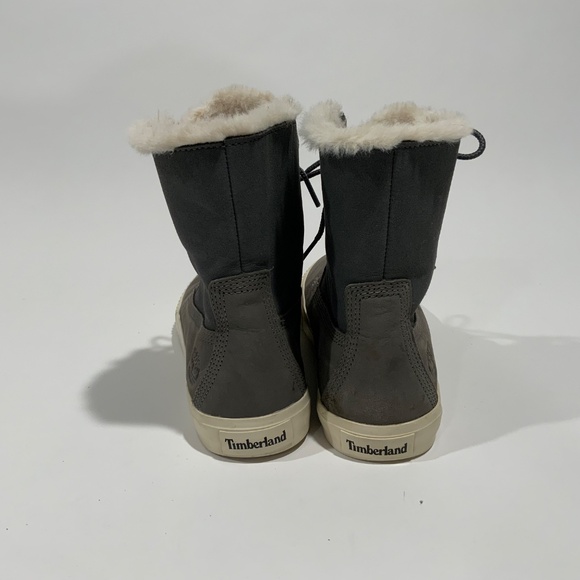 Timberland Women's Skyla Bay Fleece Fold-Down Boots Grey Nubuck - Picture 4 of 7